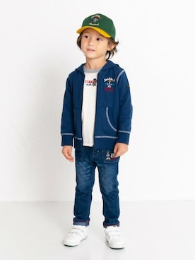 「DOUBLE_B（ダブルビー）のアイテム（トップス）」を使った、ミキハウス担当者２さん（キッズ・103cm）の秋コーディネート