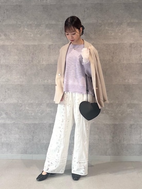 「女子会」｜「アイテム（その他アウター）」を使った、𝒌𝒖𝒓𝒖𝒎𝒊さん（レディース・160cm）の春コーディネート