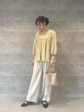 「お呼ばれ」｜「アイテム（パンツ）」を使った、𝒌𝒖𝒓𝒖𝒎𝒊さん（レディース・160cm）の春コーディネート