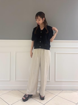 「お呼ばれ」｜「アイテム（パンツ）」を使った、𝒌𝒖𝒓𝒖𝒎𝒊さん（レディース・160cm）の夏コーディネート