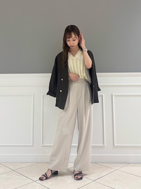 「アイテム（その他トップス、ブラウン系）」を使った、𝒌𝒖𝒓𝒖𝒎𝒊さん（レディース・160cm）の夏コーディネート