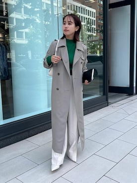 「urs」｜「アイテム（トレンチコート）」を使った、ur'sさん（レディース・153cm）の冬コーディネート