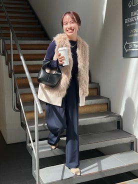 「UR'S（ユアーズ）のアイテム（ベスト）」を使った、ur'sさん（レディース・153cm）の冬コーディネート