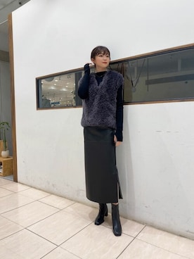 「urs」｜「アイテム（ブーツ）」を使った、ur'sさん（レディース・164cm）の冬コーディネート