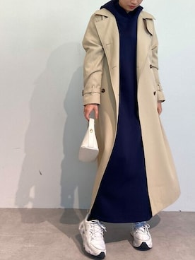 「urs」｜「アイテム（トレンチコート）」を使った、ur'sさん（レディース・157cm）の冬コーディネート