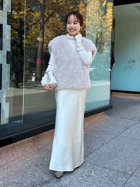 「UR'S（ユアーズ）のアイテム（ベスト）」を使った、ur'sさん（レディース・153cm）の冬コーディネート