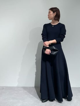 「urs」｜「アイテム（ノーカラーコート）」を使った、ur'sさん（レディース・153cm）の冬コーディネート