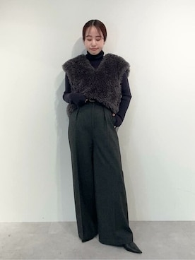 「UR'S（ユアーズ）のアイテム（ベスト）」を使った、ur'sさん（レディース・153cm）の冬コーディネート