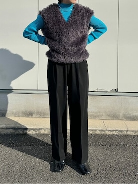 「UR'S（ユアーズ）のアイテム（ベスト）」を使った、ur'sさん（レディース・157cm）の冬コーディネート