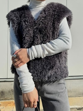 「UR'S（ユアーズ）のアイテム（ベスト）」を使った、ur'sさん（レディース・157cm）の冬コーディネート