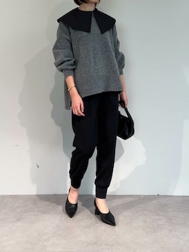 「襟付きトップス」｜「アイテム（アクセサリー）」を使った、ur'sさん（レディース・169cm）の冬コーディネート
