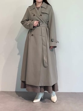 「urs」｜「アイテム（トレンチコート）」を使った、ur'sさん（レディース・166cm）の冬コーディネート