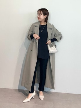 「urs」｜「アイテム（トレンチコート）」を使った、ur'sさん（レディース・153cm）の冬コーディネート