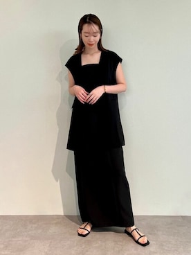 「urs」｜「アイテム（ノーカラージャケット）」を使った、ur'sさん（レディース・162cm）の冬コーディネート