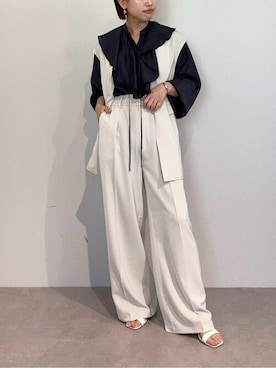 「urs」｜「アイテム（ノーカラージャケット）」を使った、ur'sさん（レディース・153cm）の冬コーディネート