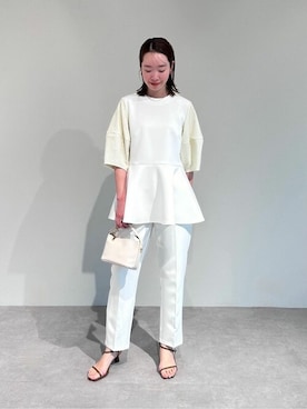 「UR'S（ユアーズ）のストレッチセンタープレスカラーパンツ（その他パンツ）」を使った、ur'sさん（レディース・162cm）の冬コーディネート