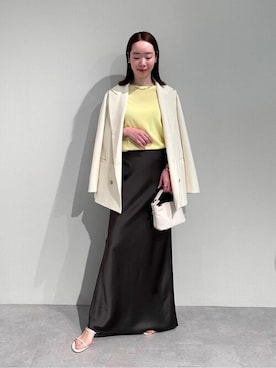 「UR'S（ユアーズ）の5㎝ヒールダブルストラップサンダル（サンダル）」を使った、ur'sさん（レディース・162cm）の春コーディネート