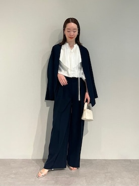 「urs」｜「アイテム（ノーカラージャケット）」を使った、ur'sさん（レディース・162cm）の春コーディネート