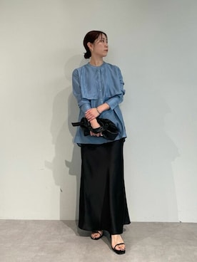 「UR'S（ユアーズ）の5㎝ヒールダブルストラップサンダル（サンダル）」を使った、ur'sさん（レディース・153cm）の春コーディネート