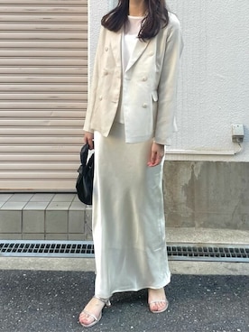 「UR'S（ユアーズ）の5㎝ヒールダブルストラップサンダル（サンダル）」を使った、ur'sさん（レディース・167cm）の春コーディネート