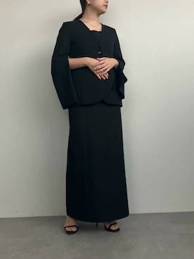 「urs」｜「アイテム（ノーカラージャケット）」を使った、ur'sさん（レディース・158cm）の春コーディネート