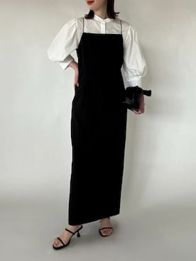 「UR'S（ユアーズ）の5㎝ヒールダブルストラップサンダル（サンダル）」を使った、ur'sさん（レディース・162cm）の春コーディネート