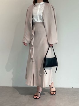 「UR'S（ユアーズ）の5㎝ヒールダブルストラップサンダル（サンダル）」を使った、ur'sさん（レディース・166cm）の春コーディネート