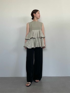 「UR'S（ユアーズ）の5㎝ヒールダブルストラップサンダル（サンダル）」を使った、ur'sさん（レディース・153cm）の春コーディネート