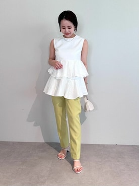 「UR'S（ユアーズ）の5㎝ヒールダブルストラップサンダル（サンダル）」を使った、ur'sさん（レディース・162cm）の春コーディネート