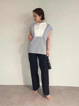 「UR'S（ユアーズ）の5㎝ヒールダブルストラップサンダル（サンダル）」を使った、ur'sさん（レディース・153cm）の春コーディネート