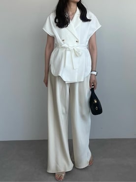 「UR'S（ユアーズ）の5㎝ヒールダブルストラップサンダル（サンダル）」を使った、ur'sさん（レディース・167cm）の春コーディネート