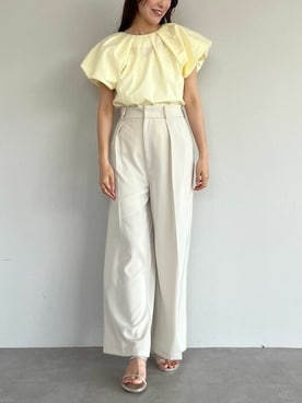 「UR'S（ユアーズ）の5㎝ヒールダブルストラップサンダル（サンダル）」を使った、ur'sさん（レディース・163cm）の春コーディネート