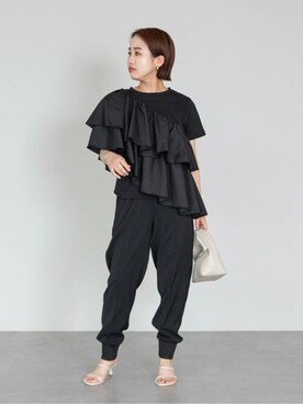 「UR'S（ユアーズ）の5㎝ヒールダブルストラップサンダル（サンダル）」を使った、ur'sさん（レディース・153cm）の春コーディネート