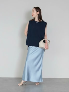 「UR'S（ユアーズ）の5㎝ヒールダブルストラップサンダル（サンダル）」を使った、ur'sさん（レディース・162cm）の夏コーディネート