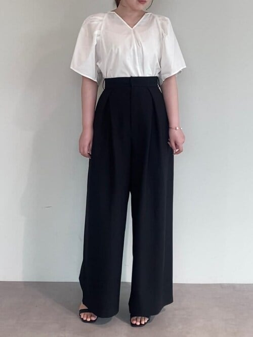 ELIN◆ボリュームスリーブコットンブラウス/36/コットン/ホワイト/12005-11-3006 別注lace combi blouse(36 WHITE): ELIN: WOMENS｜ STUDIOUS