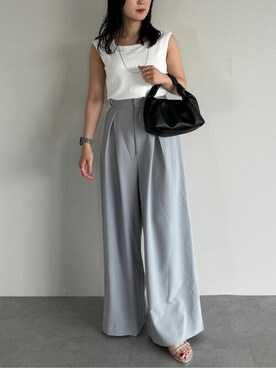 「UR'S（ユアーズ）の5㎝ヒールダブルストラップサンダル（サンダル）」を使った、ur'sさん（レディース・157cm）の夏コーディネート