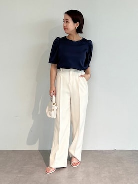 「UR'S（ユアーズ）の5㎝ヒールダブルストラップサンダル（サンダル）」を使った、ur'sさん（レディース・153cm）の夏コーディネート