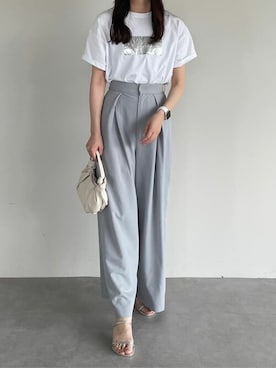 「UR'S（ユアーズ）の5㎝ヒールダブルストラップサンダル（サンダル）」を使った、ur'sさん（レディース・167cm）の夏コーディネート