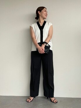 「UR'S（ユアーズ）の5㎝ヒールダブルストラップサンダル（サンダル）」を使った、ur'sさん（レディース・153cm）の夏コーディネート