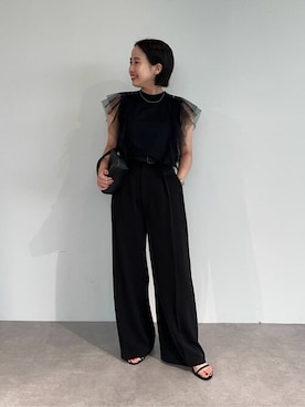 「UR'S（ユアーズ）の5㎝ヒールダブルストラップサンダル（サンダル）」を使った、ur'sさん（レディース・153cm）の夏コーディネート