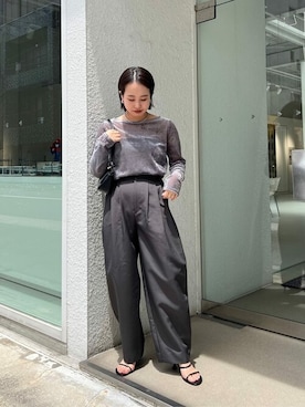 「UR'S（ユアーズ）の5㎝ヒールダブルストラップサンダル（サンダル）」を使った、ur'sさん（レディース・153cm）の夏コーディネート