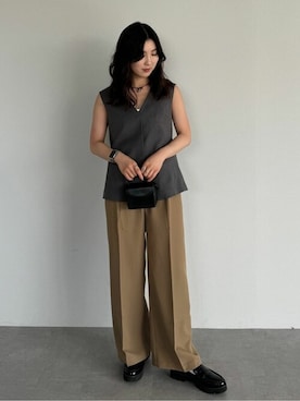 「UR'S（ユアーズ）のアイテム（ベスト）」を使った、ur'sさん（レディース・157cm）の夏コーディネート