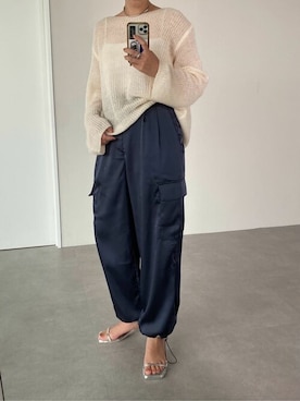 「UR'S（ユアーズ）のサテンパラシュートパンツ（その他パンツ）」を使った、ur'sさん（レディース・164cm）の夏コーディネート