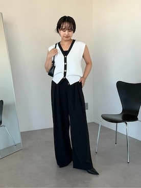 「UR'S（ユアーズ）のアイテム（ベスト）」を使った、ur'sさん（レディース・153cm）の秋コーディネート