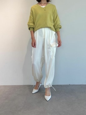 「UR'S（ユアーズ）のサテンパラシュートパンツ（その他パンツ）」を使った、ur'sさん（レディース・169cm）の秋コーディネート
