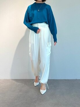 「UR'S（ユアーズ）のサテンパラシュートパンツ（その他パンツ）」を使った、ur'sさん（レディース・169cm）の秋コーディネート