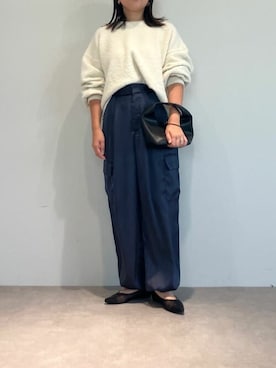 「UR'S（ユアーズ）のサテンパラシュートパンツ（その他パンツ）」を使った、ur'sさん（レディース・158cm）の秋コーディネート