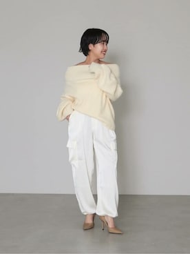 「UR'S（ユアーズ）のサテンパラシュートパンツ（その他パンツ）」を使った、ur'sさん（レディース・153cm）の秋コーディネート