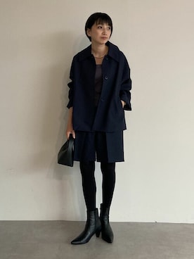 「オフィスカジュアル」｜「アイテム（ステンカラーコート）」を使った、ur'sさん（レディース・157cm）の秋コーディネート