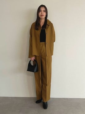 「オフィスカジュアル」｜「アイテム（ステンカラーコート）」を使った、ur'sさん（レディース・168cm）の秋コーディネート